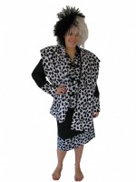 Ladies Handmade Cruella De Ville 101 Dalmations Costume Size 10 - 14